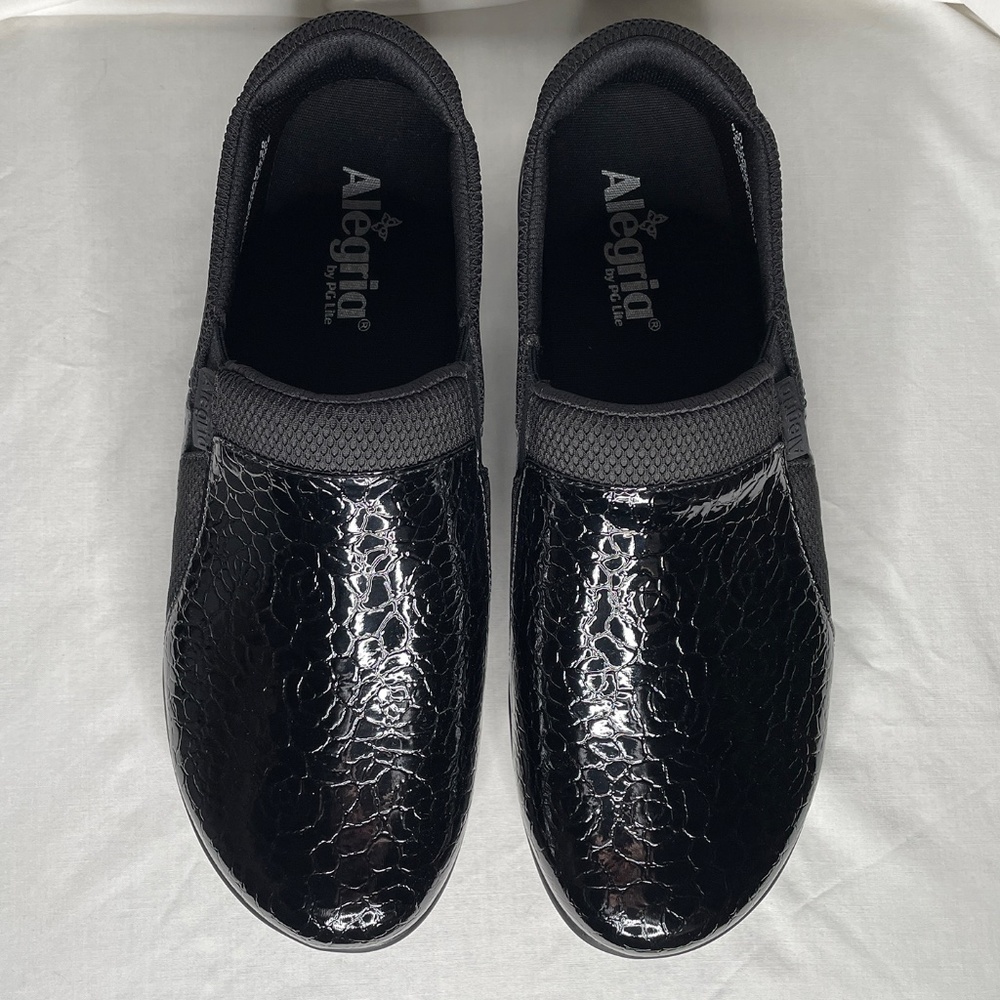 Alegria Duette Flourish Clog Slip On Black Patent Leather - Picture 7 of 10